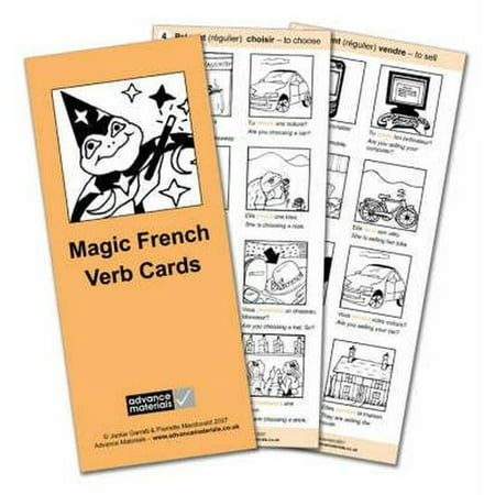 Magic French Verb Cards Flashcards (8) : Speak French More (Best Way To Learn French Fluently)