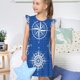 thumbnail image 4 of Balery Compass Camisón de princesa para niñas, pijama de algodón con mangas abullonadas, suave y bonito.-X-Large, 4 of 6