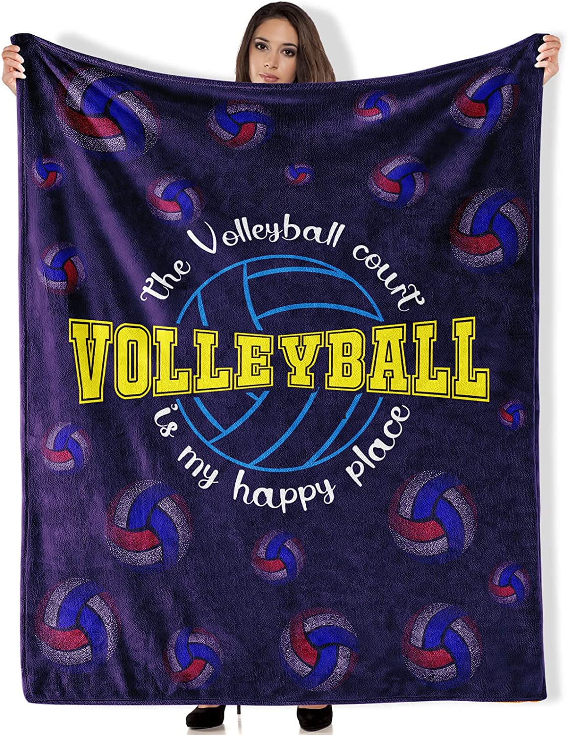 GDAKE Volleyball Blanket Gifts, Throw Blankets 50”x40” Warm Cozy Soft