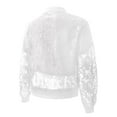 thumbnail image 4 of FINALGANG Men's Coat Sheer Lace Bomber Jacket Solid Color Floral Pattern Long Sleeve Zipper Front Coat With Ribbed Trim For Party Casual Daily Wear Cozy Outerwear, 4 of 4