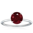 thumbnail image 1 of GemsNY July Birthstone - Petite Prong Set Round Ruby Hidden Halo Ring (Grade - AA | 1.64cttw), 1 of 4