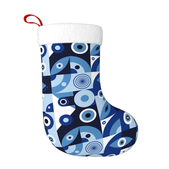 Fuzoiu Evil Eye Print Christmas Stockings, Party Supplies & Kids Gifts,Big Xmas Stockings Decoration for Family Decorations Hanging Ornament for Xmas Holiday Party