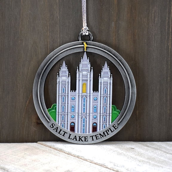 Ringmasters Salt Lake Antique Silver 3" With Enamel Temple Ornament