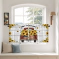 thumbnail image 2 of Sunflower Truck Tier Curtains 24 Inch Length, Summer Botanical Elegant Pastoral Floral Wooden Cafe Short Curtains for Bathroom Sink, Small Kitchen Curtain Light Filtering Drapes 2 Panels 27.5"Wx24"L, 2 of 8