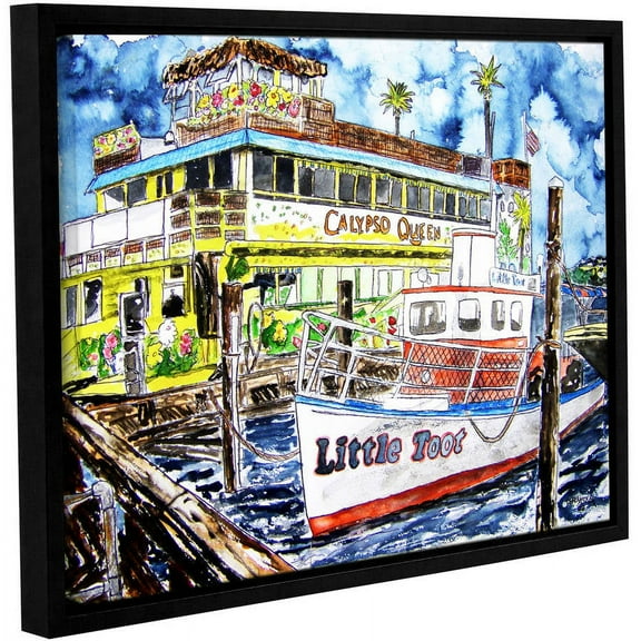 ArtWall Derek Mccrea "Clearwater Boat Painting" Gallery-wrapped Floater-framed Canvas
