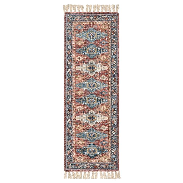 【Vintage rug】258×54cm｜ヴィンテージランナーラグ Mainstays Wexford Red Vintage Indoor Runner Rug 20x60, Medallion