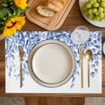 thumbnail image 4 of Eucalyptus Leaves Placemats Set of 4, Navy Blue Summer Botanical Weeping Placemats for Dining Table, Place Mats for Kitchen Tabletop, Waterproof Wipeable Dining Table Mats Set, 4 of 9