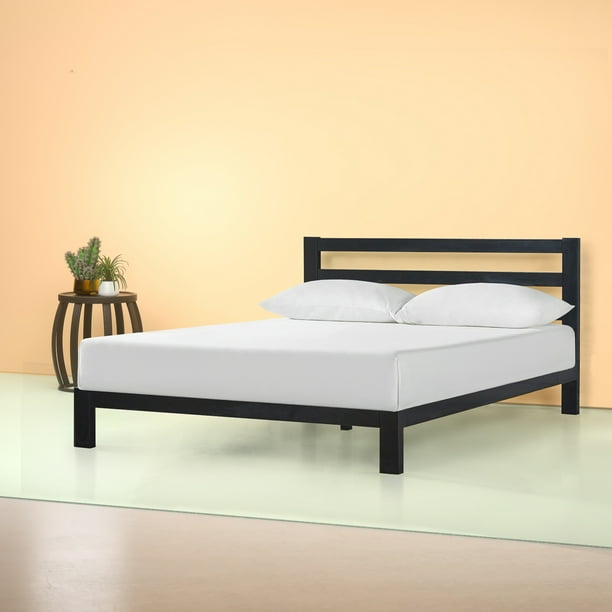 Zinus Arnav Modern Studio 36 Black Metal Platform Bed With Headboard Full Walmart Com Walmart Com