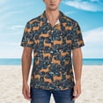 thumbnail image 2 of Pofeuu Reindeer Print Hawaiian Shirt for Men Sleeves Casual Button Down Summer Beach Dress Shirts T-Shirts,Small, 2 of 7