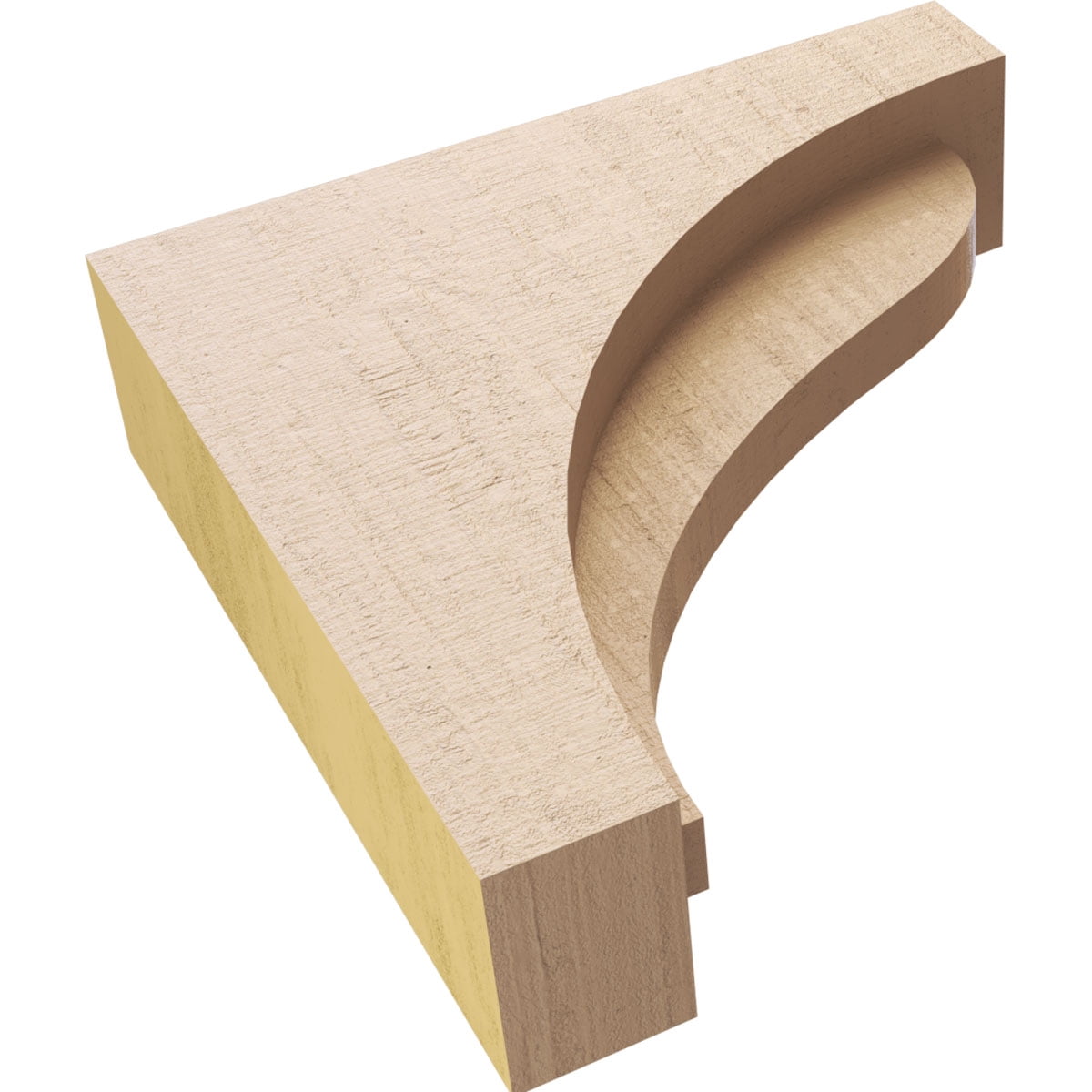 3"W x 12"D x 12"H Thin Helena Rough Cedar Woodgrain TimberThane Corbel, Primed Tan