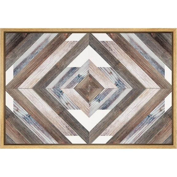 Aaheei Canvas Print Wall Art Western Decor Geometric Diamond Pattern Collage Abstract Shapes Modern Art Decorative Nordic Rustic for Living Room, Bedroom, Office