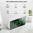thumbnail image 6 of Kironypik LED Mirror Desk Digital Electric Clock Tabletop Time Temperature Display Alarm Electronic Clocks for Living Room Bedroom Blue, 6 of 6