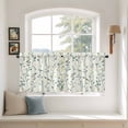 thumbnail image 3 of Green Botanical Tier Curtains, Spring Summer Birds Watercolor Light Filtering Kitchen Curtains, 2Pcs Rod Pocket Half Window Treatments Panels for Sink Cafe Cabinet Camper 27.5x36 Inches, 3 of 9