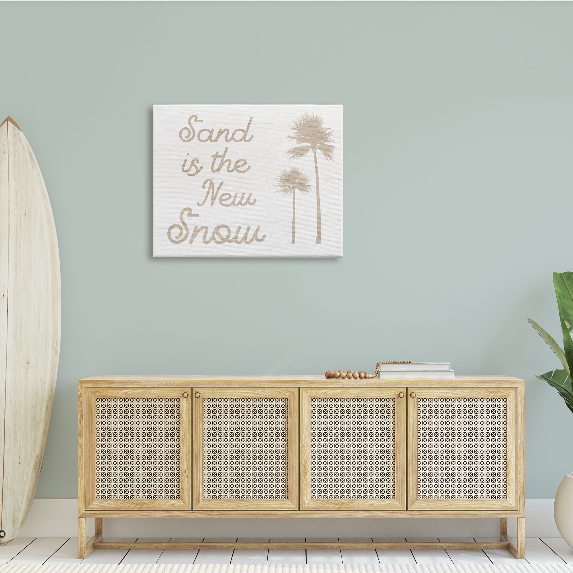 Stupell Indtries Sand is New Snow Phrase Soft Palm Trees,40 x 30,Design by Daphne Polselli