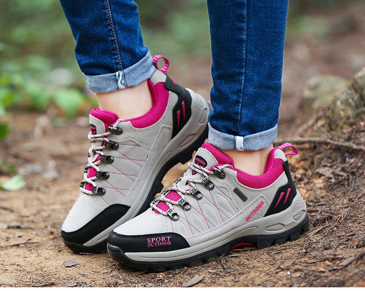 Women's Hiking Shoes Waterproof Anti-Slip Outdoor Ankle Boots Hike Trekking Shock Absorption Boots for Camping Climbing