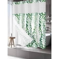 thumbnail image 3 of No Hook Shower Curtain with Snap-in Liner, Green Weeping Eucalyptus Waterproof Fabric Bathroom Curtains, Spring Summer Country Leaves Bath Curtains & Mesh Top Window 72"x78" Long, 3 of 9