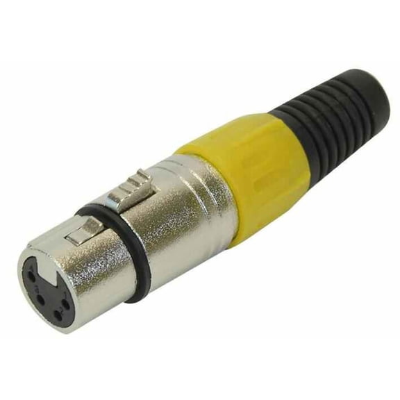 PRO SIGNAL - 4 Pole XLR Socket with Yellow Coloured Strain Relief