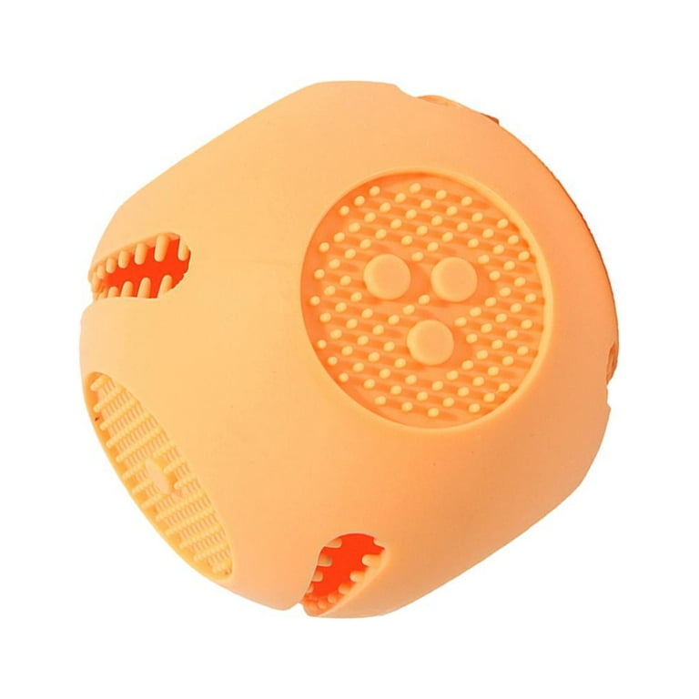 Orange Dog Treat Ball Toy, Interactive Dog Iq Puzzle Toy 3 Holes