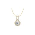 thumbnail image 1 of Éblouir avec Pendentif CZ Halo Rond en Or Jaune 14 Carats, 1 of 5