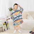 thumbnail image 6 of FORMRS Wearable Blanket Hoodie with Sleeves for Kids Cozy Flannel Sweatshirt, Yellow Sardines Pattern, 6 of 7