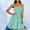 Green, variant on CALAFEBILA Ladies Sun Dress Comfortable Crew Neck Print Sleeveless Hem Compressing Midsection Ladies Sundress Long Dress