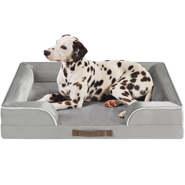 Cama ortopédica Codi para perros grandes con espuma viscoelástica impermeable y funda extraíble color gris