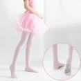thumbnail image 2 of ZACPNCV Toddler Girls Tights Dance Ballet Footed Leggings Soft Stockings for Kids Students Pink 11-14 Years, 2 of 5