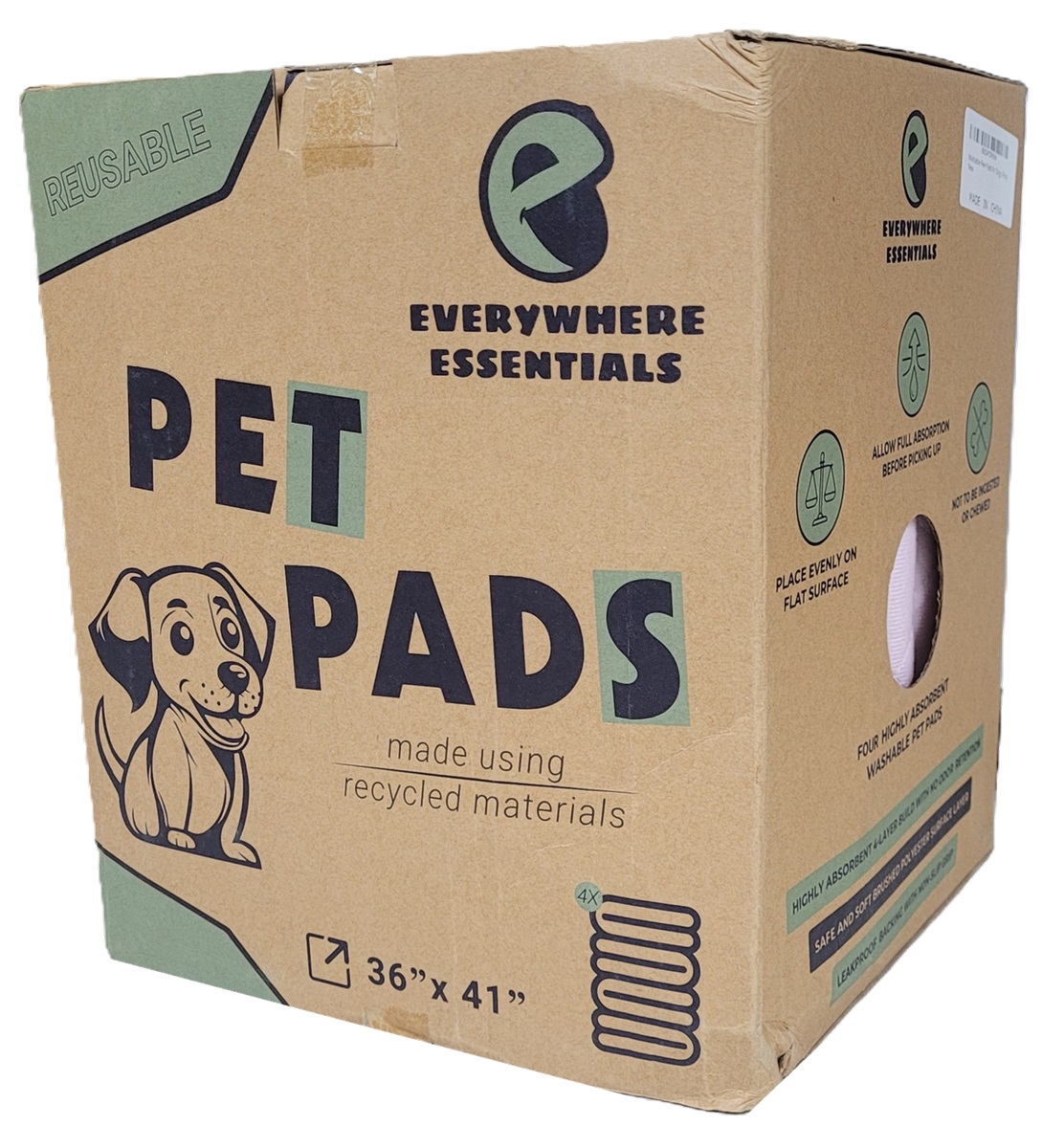 Everywhere Essentials Washable Pet Pads for Dogs Pink Puppy 36" X 41"