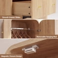 thumbnail image 5 of YDN Modern Arched Wardrobe Closet - 70" Wardrobe Closet Armoire with 2 Doors & Hanging Rod, Wooden Armoire Wardrobe Closet with Drawers Tall Armoires Storage Organizers for Bedroom,Nature Finish, 5 of 11