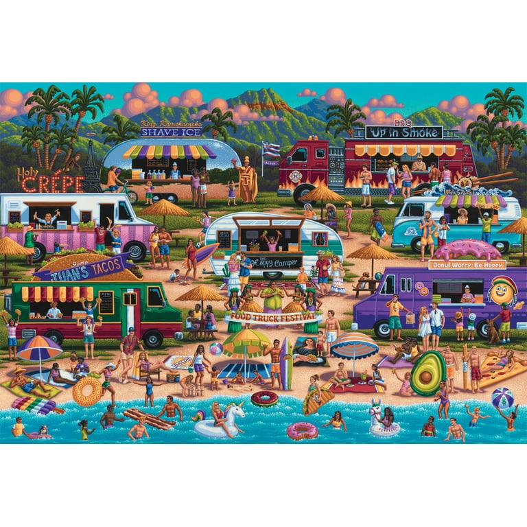 Buffalo Games 2000-Piece Hawaiian Food Truck Festival Interlocking