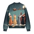 thumbnail image 5 of Xoenoiee Women’s Bomber Jackets 2025 Fall Winter Trendy Coats Zip Up Varsity Jacket with Pockets Lightweight Casual Jacket, Cute Cats Starry Night Christmas, Small, 5 of 7