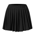 thumbnail image 4 of Sngxgn Women Pleated Mini Skirt Solid Ruffle Skirts(Black,M), 4 of 5