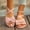 Pink, variant on Women's Flat Sandals Bow Decor Open Toe Crisscross Strap Casual Summer Shoes with Elastic Ankle Band Non Slip Soft Sole Beach Sandals for Women