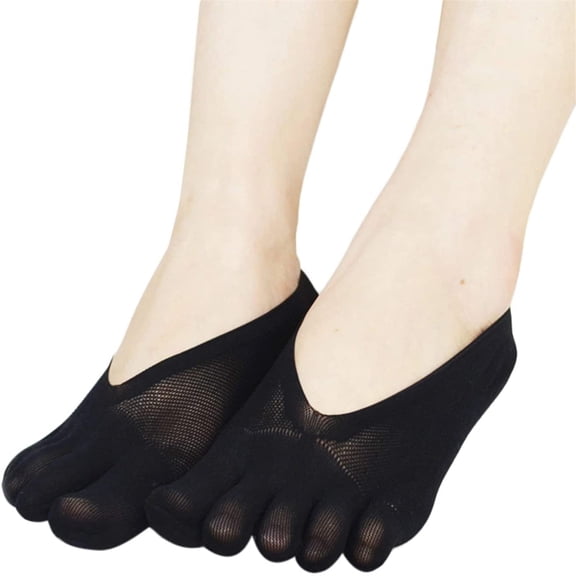 5 Pairs Women Toe Socks No Show Full Five Finger Socks Low-cut Liner Socks Yoga Sock