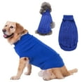 thumbnail image 2 of Cozy Knitted Dog Sweater, Warm Winter Pet Clothes for Small Medium Large Dogs, Soft Cable Knit Pullover for Puppies ,Blue M, 2 of 8