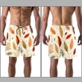 thumbnail image 3 of luoweisi Men's Beach Shorts Quick Dry Swim Trunks with Mesh Lining Thanksgiving Leaves L, 3 of 5