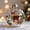 B 8B7, variant on Rvkxad Snowflake Ball Christmas Ornaments, Glass Pendant with Animal Figurines Golden Glitter, Holiday Tree Decorations