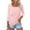 Light Pink, variant on Summer Womens T Shirts Three Quarter Sleeve Square Neck Color Block Dressy Casual Blouse Top Sky Blue XXL
