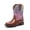 BROWN/MULTI, variant on Toddler Little Boys Girls Cowboy Boots Kids Western Square Toe Riding Mid Calf Boots