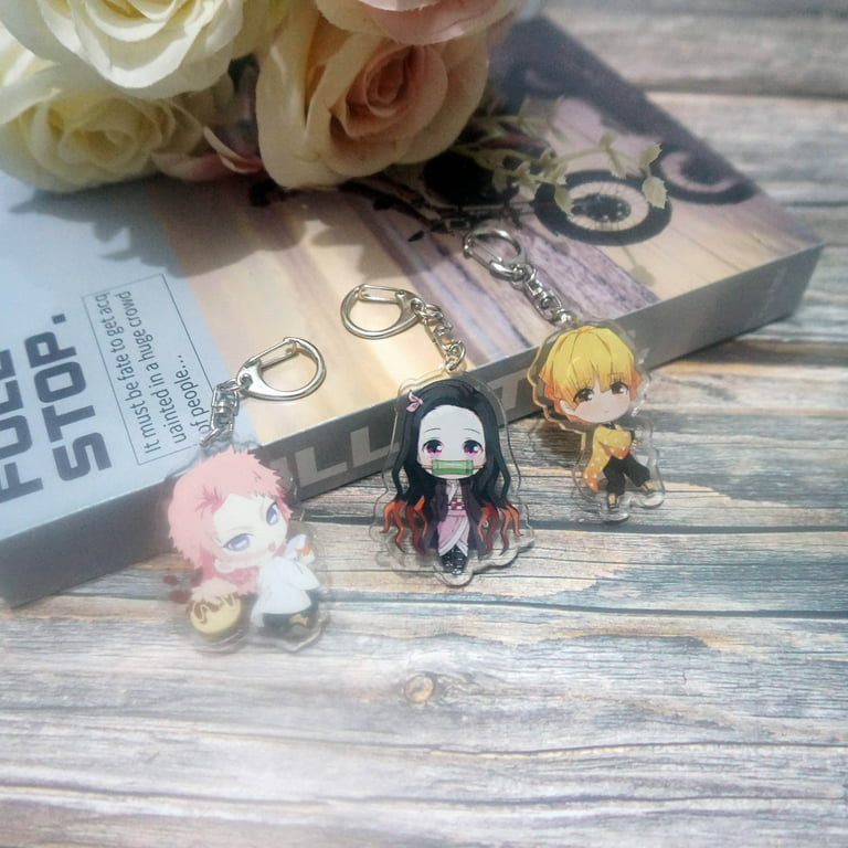 ZILEFSILK Cute Anime Demon Slayer Acrylic Figure Keychain Set