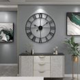 thumbnail image 4 of Large Wall Clock Round Metal Nearly Silent Little Ticking Battery Operated, 4 of 5