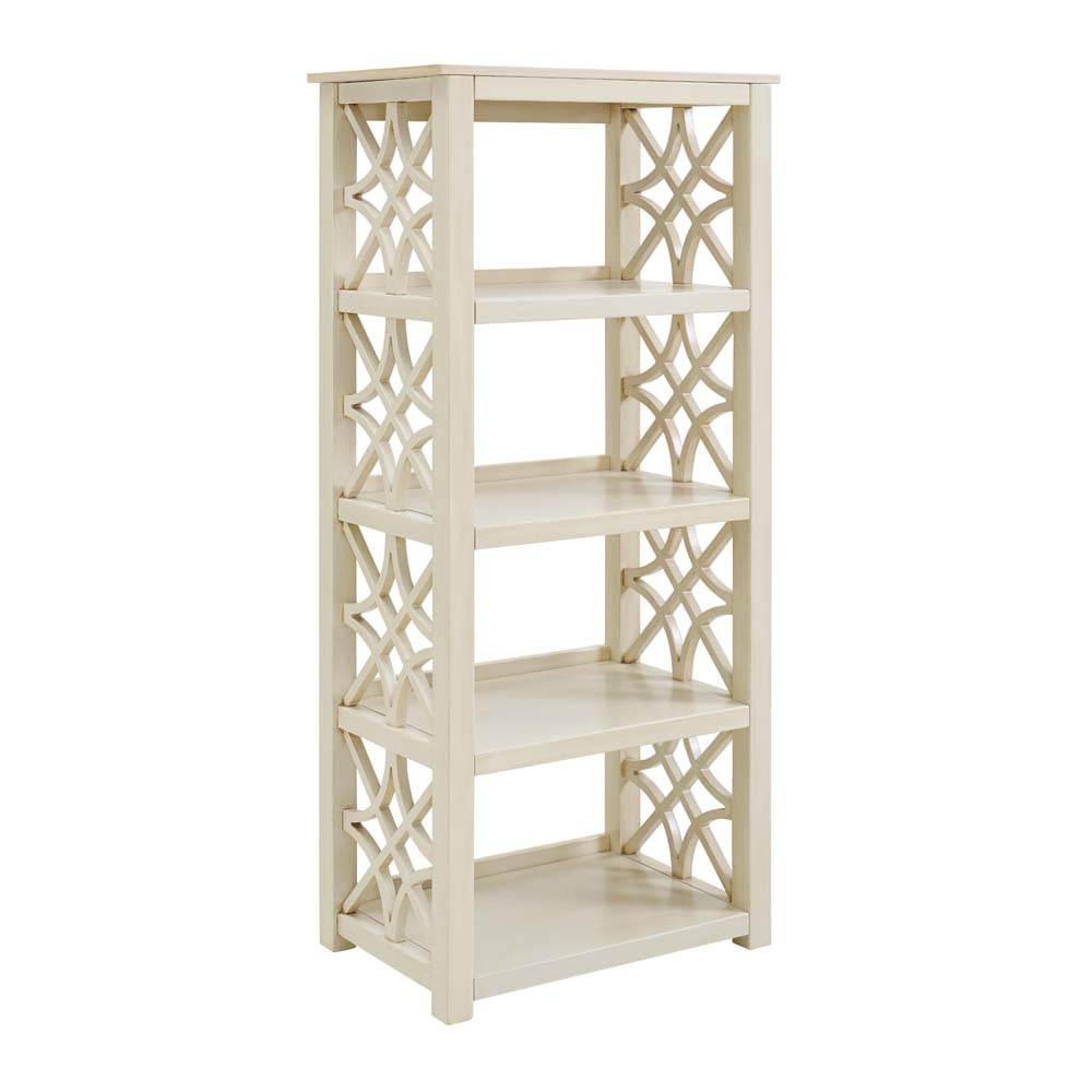 Linon Whitley Bookcase, Antique White, with 4 Sturdy Shelves