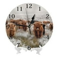thumbnail image 2 of PAYOHTO 10''Wall Clock Scottish Highland Cattle Winter Landscape, Frameless Battery Operated Silent Non-Ticking Electronic Clock for Office Living Room Bedroom, 2 of 8