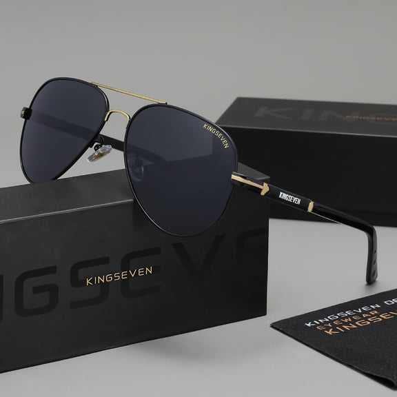 KINGSEVEN Men/Women UV400 Polarized Sunglasses Pilot Style Alloy Frame