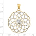 thumbnail image 3 of 14K Yellow Gold Rhodium Diamond Cut Sphere Pendant (50 X 35) Made In United States k1551, 3 of 6