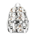 thumbnail image 3 of French Bulldog Footprint Backpack for School,Cute School Bag,Schoolbag with Adjustable Shoulder Straps & Padded Back,15"x11.42"x5.5", 3 of 6