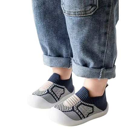 

Gomelly Baby Boys Girls Shoes Infant Walking Flats Slip On Soft Sole Sock Sneakers Blue 5.5C