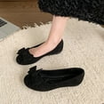 thumbnail image 6 of Xfvqtps Womens Summer Dress Flats Comfortable Round Toe Bowknot Ballet Shoes for Woman Soft Suede Driving Flats Black, 6 of 9