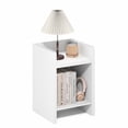 thumbnail image 5 of Furinno VIOLA Night Stand, Nightstand, Thick Frame End Table with Storage Bin, Side Table, End Table, for Living Room, Bedroom, White/Light Grey, 5 of 5