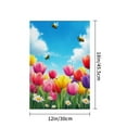 thumbnail image 4 of AMHNF Spring Summer Home Outdoor Garden Yard Door Decor 12x18 inch Linen Garden Flag with Tulips and Bees for Spring Summer Home Outdoor Garden Yard Door Decor 12x18 inch, 4 of 5
